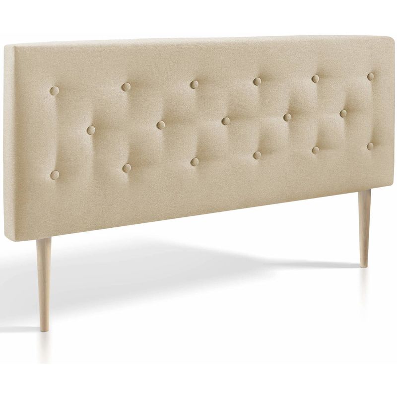 

Cabecero Tapizado ZEUS 150x100. Capitone En Tela Beis Tostado. Grosor De 8 Cm