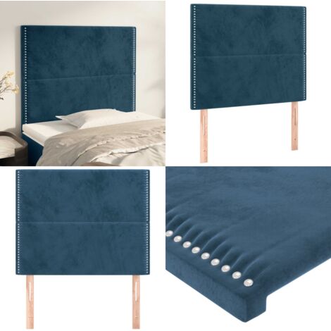 Cabecero Terciopelo Azul Oscuro 100x5x118/128 cm - Cabecero de cama azul oscuro - Cabecero de cama terciopelo