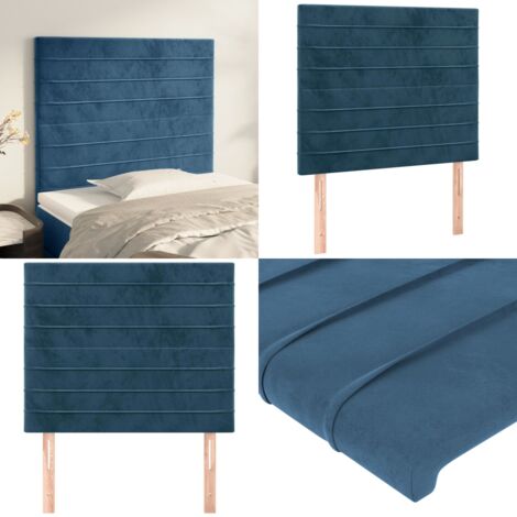 Cabecero Terciopelo Azul Oscuro 100x5x118/128 cm - Cabecero de cama azul oscuro - Cabecero de cama terciopelo