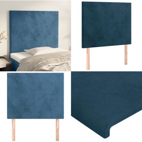 Cabecero Terciopelo Azul Oscuro 100x5x118/128 cm - Terciopelo - Cabecero azul oscuro