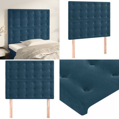 Cabecero Terciopelo Azul Oscuro 100x5x118/128 cm - Terciopelo - Cabecero azul oscuro