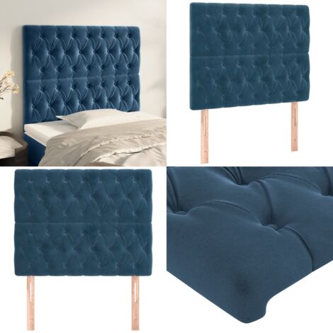 Cabecero Terciopelo Azul Oscuro 100x7x118/128 cm - Terciopelo - Soporte para espalda
