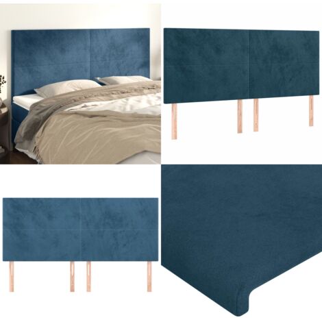Cabecero Terciopelo Azul Oscuro 180x5x118/128 cm - Terciopelo - Cabecero azul oscuro