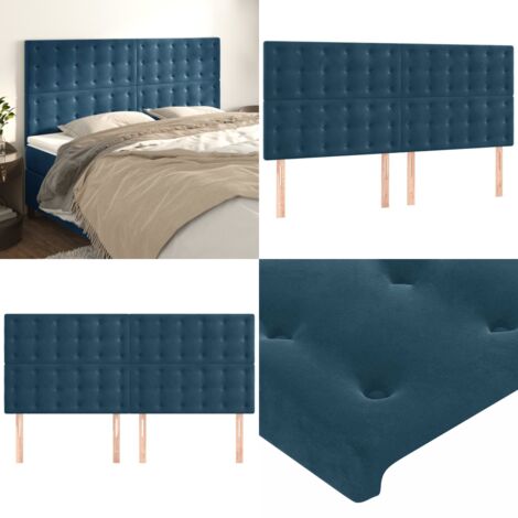 Cabecero Terciopelo Azul Oscuro 180x5x118/128 cm - Terciopelo - Cabecero azul oscuro