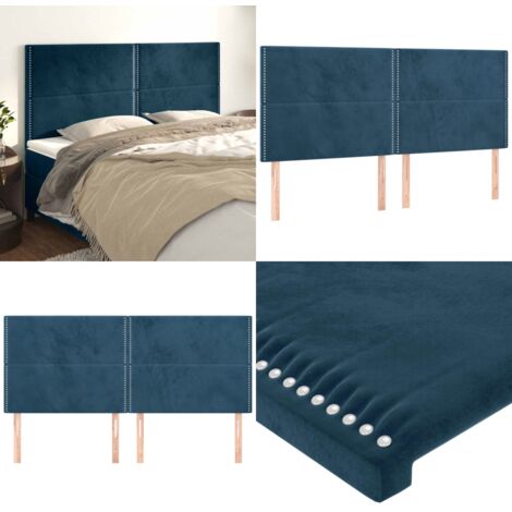 Cabecero Terciopelo Azul Oscuro 200x5x118/128 cm - Cabecero de cama azul oscuro - Cabecero de cama terciopelo
