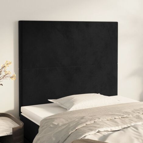 Cabecero Terciopelo Negro 80x5x118/128 cm