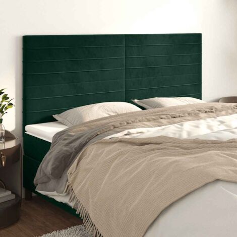 Cabecero Terciopelo Verde Oscuro 180x5x118/128 cm