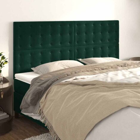 Cabecero Terciopelo Verde Oscuro 180x5x118/128 cm