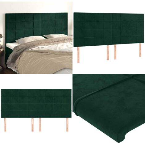 Cabecero Terciopelo Verde Oscuro 180x5x118/128 cm - Cabecero de cama verde - Cabecero de cama terciopelo