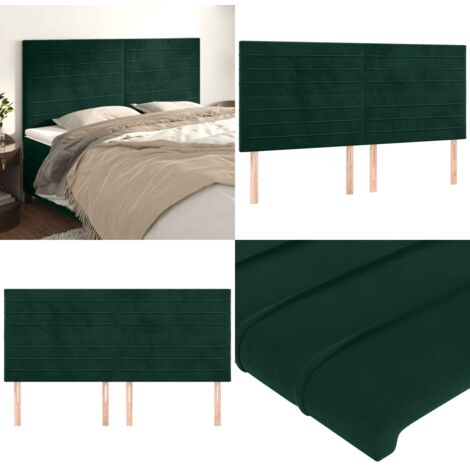 Cabecero Terciopelo Verde Oscuro 180x5x118/128 cm - Cabecero de cama verde - Cabecero de cama terciopelo