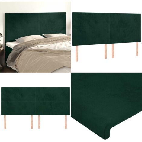 Cabecero Terciopelo Verde Oscuro 180x5x118/128 cm - Cabecero de cama verde oscuro - Cabecero de cama terciopelo