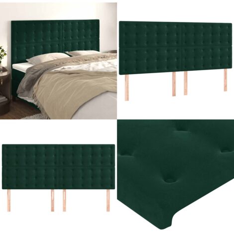 Cabecero Terciopelo Verde Oscuro 180x5x118/128 cm - Cabecero de cama verde oscuro - Cabecero de cama terciopelo