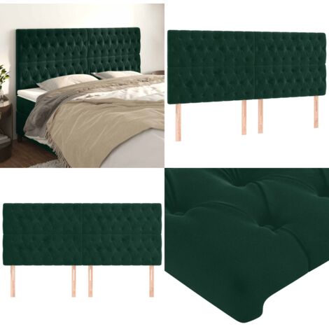Cabecero Terciopelo Verde Oscuro 180x7x118/128 cm - Cabecero de cama verde oscuro - Cabecero de cama terciopelo