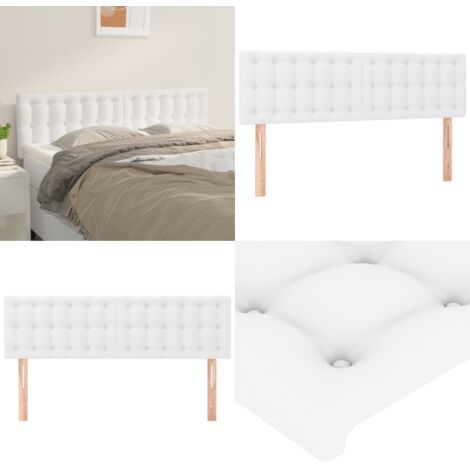 Cabeceros 2 unidades cuero sintético blanco 72x5x78/88 cm - Cabecero de cama blanco - Cabecero de cama cuero sintético