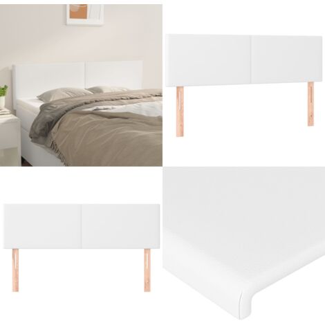 Cabeceros 2 unidades cuero sintético blanco 72x5x78/88 cm - Cabecero de cama blanco - Cabecero de cama cuero sintético