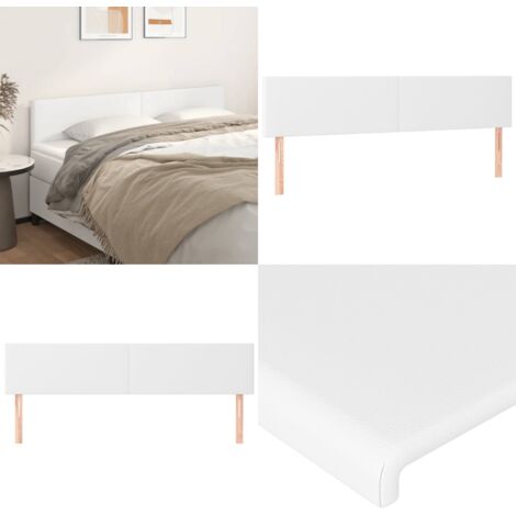 Cabeceros 2 unidades de cuero sintético blanco 80x5x78/88 cm - Cabecero de cama blanco - Cabecero de cama sintético