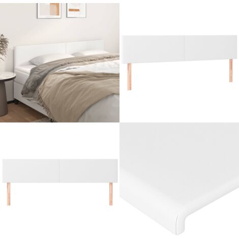 Cabeceros 2 unidades de cuero sintético blanco 90x5x78/88 cm - Cabecero de cama blanco - Cabecero de cama sintético