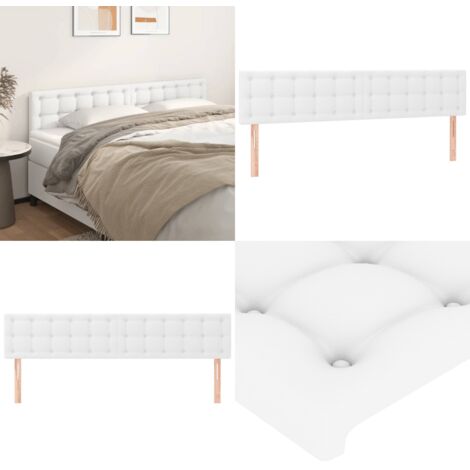 Cabeceros 2 unidades de cuero sintético blanco 90x5x78/88 cm - Cuero sintético - Cabecero de cama blanco