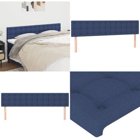 Cabeceros 2 unidades de tela azul 80x5x78/88 cm - Cabecero azul - Cabecero de tela