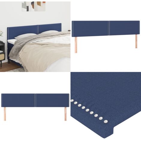 Cabeceros 2 unidades de tela azul 90x5x78/88 cm - Cabecero de cama azul - Cabecero de cama de tela