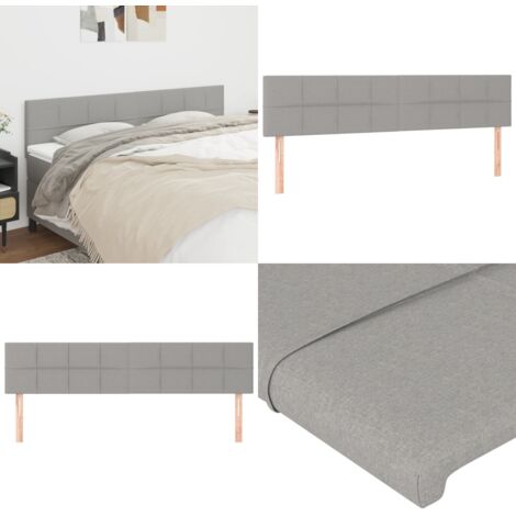 Cabeceros 2 unidades de tela gris claro 100x5x78/88 cm - Cabeceras ajustables - Cabeceras modulares