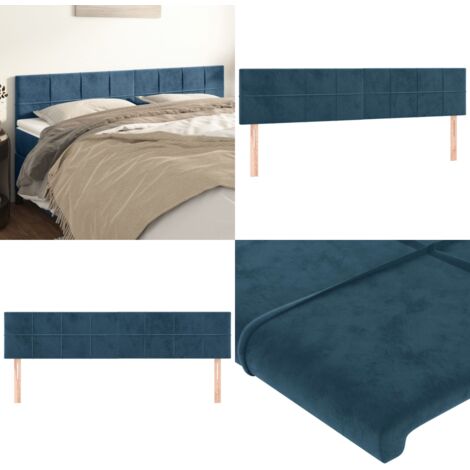 Cabeceros 2 unidades de terciopelo azul oscuro 100x5x78/88 cm - Cabecero de cama azul oscuro - Cabecero de cama terciopelo