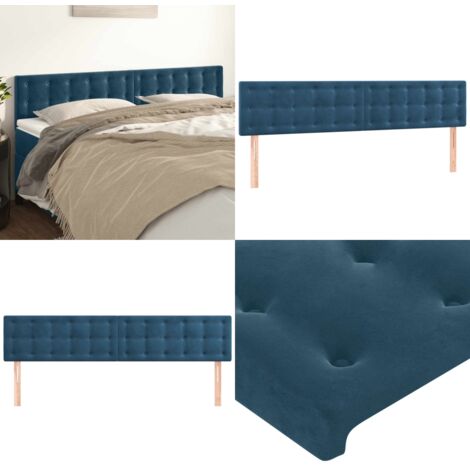 Cabeceros 2 unidades de terciopelo azul oscuro 100x5x78/88 cm - Cabecero de cama azul oscuro - Cabecero de cama terciopelo