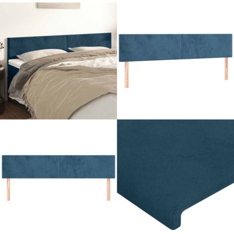Cabeceros 2 unidades de terciopelo azul oscuro 100x5x78/88 cm - Cabecero de cama azul oscuro - Cabecero de cama terciopelo