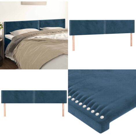 Cabeceros 2 unidades de terciopelo azul oscuro 100x5x78/88 cm - Cabecero de cama azul oscuro - Cabecero de cama terciopelo