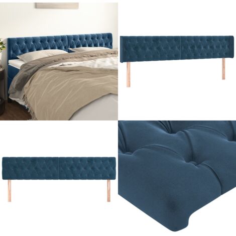 Cabeceros 2 unidades de terciopelo azul oscuro 100x7x78/88 cm - Cabecero de cama azul oscuro - Cabecero de cama terciopelo