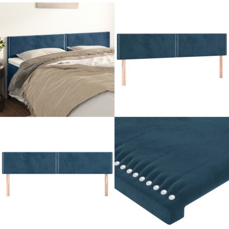 Cabeceros 2 unidades de terciopelo azul oscuro 80x5x78/88 cm - Cabecero de cama azul oscuro - Cabecero de cama terciopelo