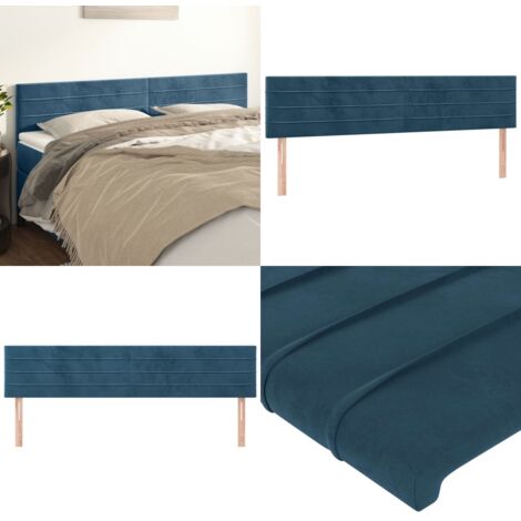 Cabeceros 2 unidades de terciopelo azul oscuro 80x5x78/88 cm - Cabecero de cama azul oscuro - Cabecero de cama terciopelo