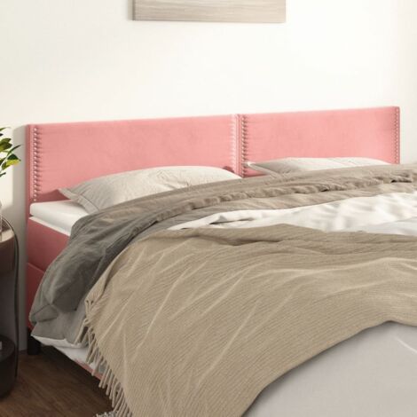 Cabeceros 2 unidades de terciopelo rosa 90x5x78/88 cm vidaXL