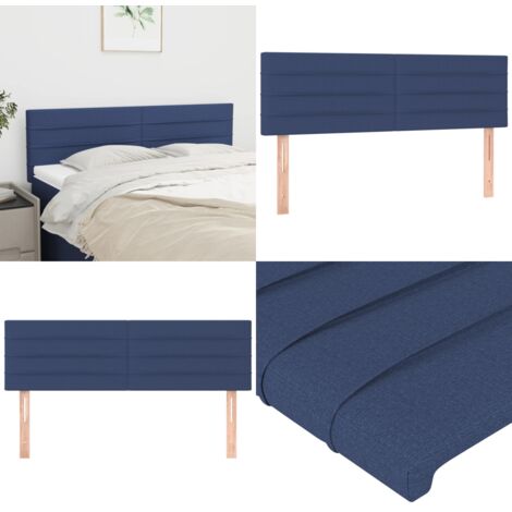 Cabeceros 2 unidades tela azul 72x5x78/88 cm - Cabecero azul - Cabecero de cama ajustable