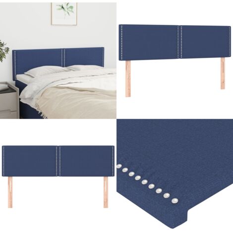 Cabeceros 2 unidades tela azul 72x5x78/88 cm - Cabecero de cama azul - Cabecero de cama tela