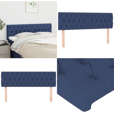 Cabeceros 2 unidades tela azul 72x7x78/88 cm - Cabecero azul - Cabecero de cama ajustable