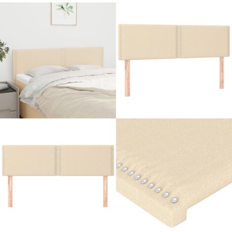 Cabeceros 2 unidades tela color crema 72x5x78/88 cm - Cabecero de cama crema - Cabecero de cama tela