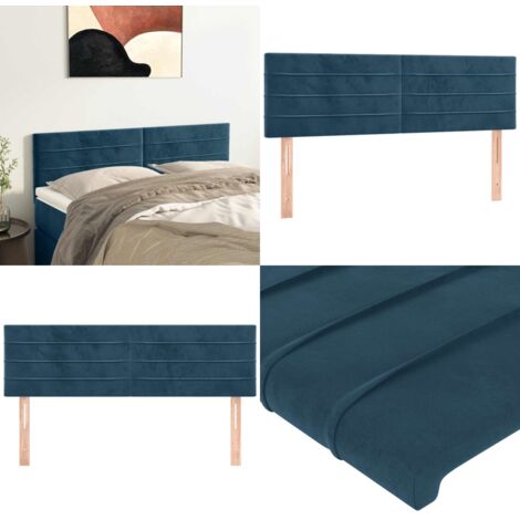Cabeceros 2 unidades terciopelo azul oscuro 72x5x78/88 cm - Cabecero de cama azul oscuro - Cabecero de cama terciopelo