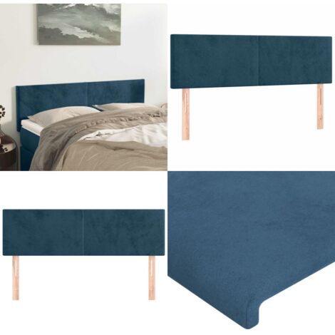 Cabeceros 2 unidades terciopelo azul oscuro 72x5x78/88 cm - Cabecero de cama azul oscuro - Cabecero de cama terciopelo