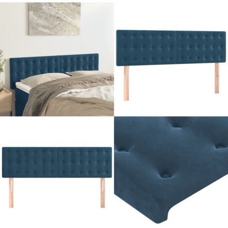 Cabeceros 2 unidades terciopelo azul oscuro 72x5x78/88 cm - Cabecero de cama azul oscuro - Cabecero de cama terciopelo