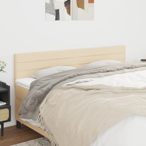 Cabeceros tela crema 160x5x78/88 cm