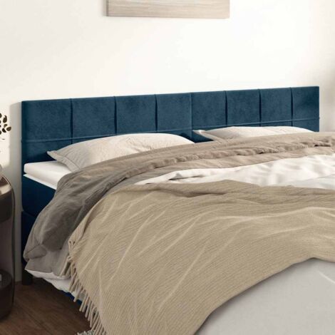 Cabeceros terciopelo azul oscuro 180x5x78/88 cm
