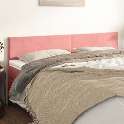 Cabeceros terciopelo rosa 180x5x78/88 cm