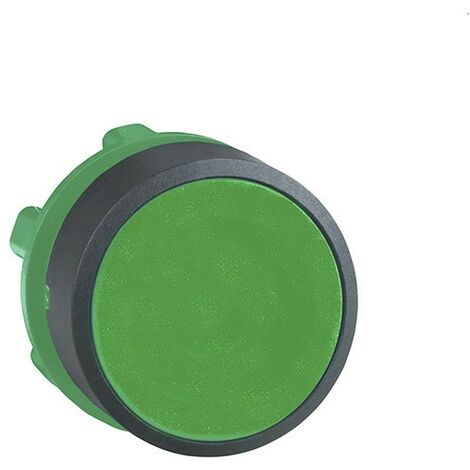 Cabeza de botón de plástico plana, verde, sin marcar, Harmony XB5