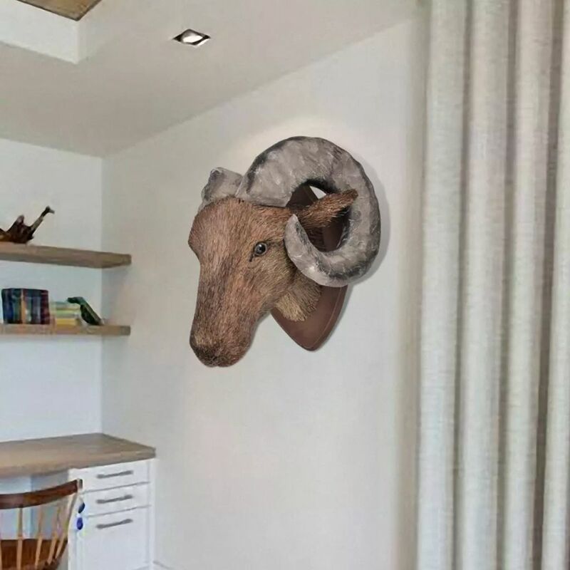 

Cabeza de Carnero Decoración Montado en Pared Aspecto Natural