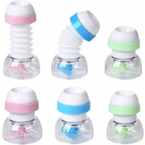 Cabeza de filtro de ducha para ahorrar agua, 6 piezas, accesorio de boquilla de spray para ahorrar agua, accesorio de grifo giratorio con función de giro de 360 grados, accesorio de grifo de agua para
