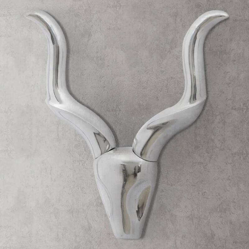 

Cabeza de gacela de aluminio decorativa para pared 50 cm (Plateada)