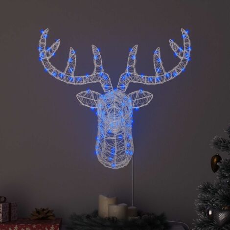 Cabeza de Reno Azul 60 cm Acrílico