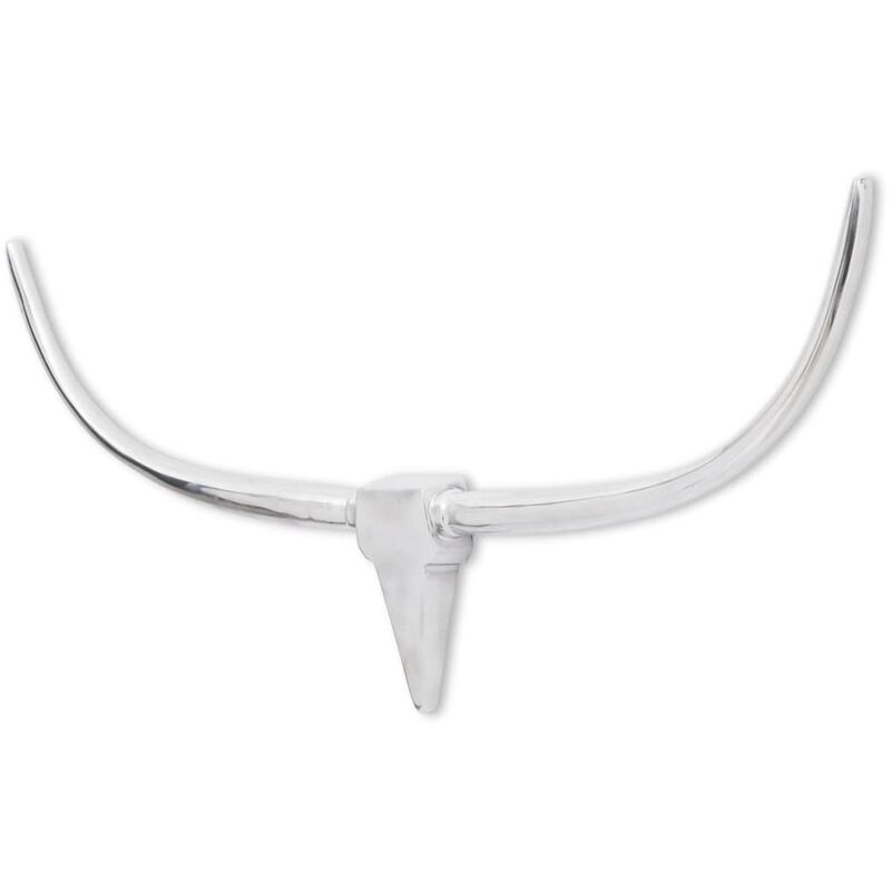 

vidaXL Cabeza de Toro de Aluminio Decorativa para Pared Plateada 125 cm - Plateado