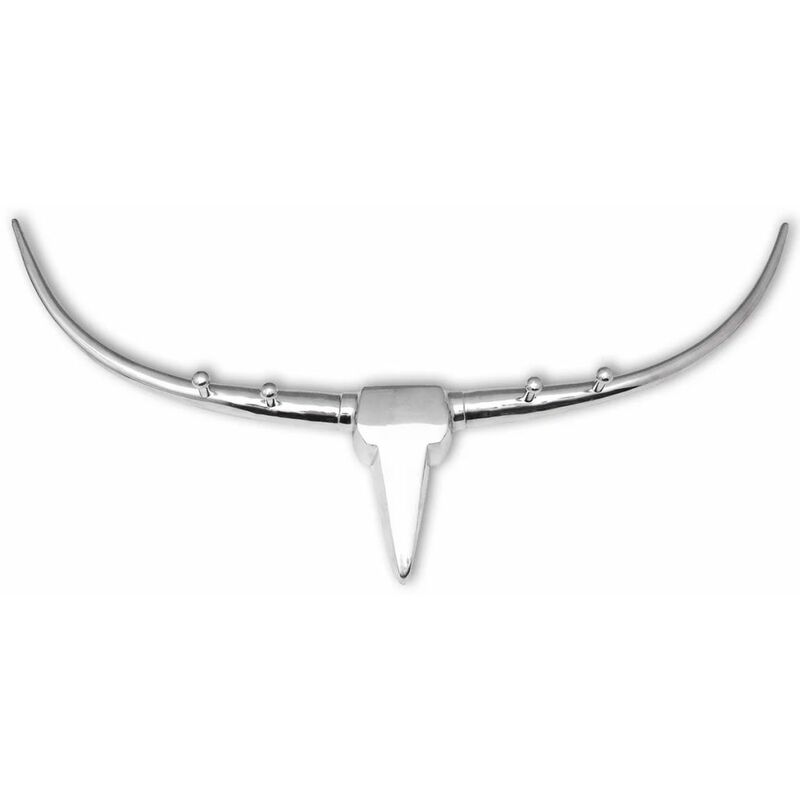 

Cabeza de toro decorativa de aluminio plata clavijas de pared